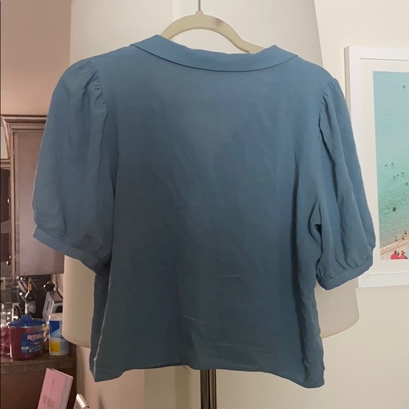 ZARA SMALL LIGHT BLUE CROP TOP - Picture 4 of 4